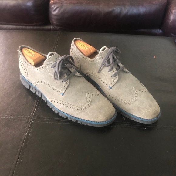Cole Haan Zerogrand Wingtip Oxford Gray Suede Sz 9 main image 7
